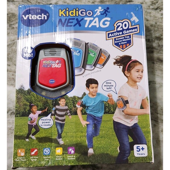 VTech KidiGo NexTag 20 Active Games Electronic Tag 4 Players NEW IN BOX - Picture 1 of 4